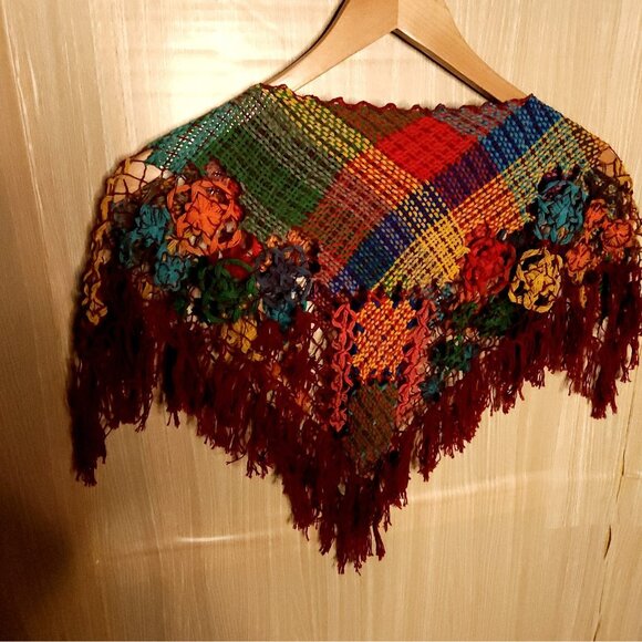 Unbranded Womens Crochet Boho Multicolor Caplet Collar - Picture 3 of 3
